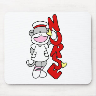 Sock monkey Nurse T-shirts och presenter Musmatta