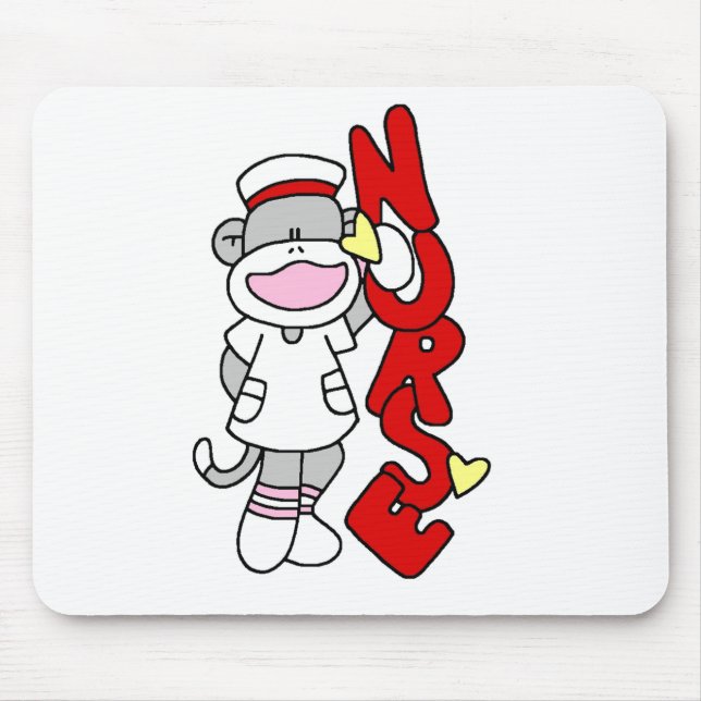 Sock monkey Nurse T-shirts och presenter Musmatta (Framsidan)