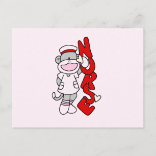 Sock monkey Nurse T-shirts och presenter Vykort