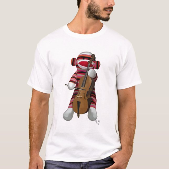 Sock monkey och Cello Tee Shirt (Framsida)