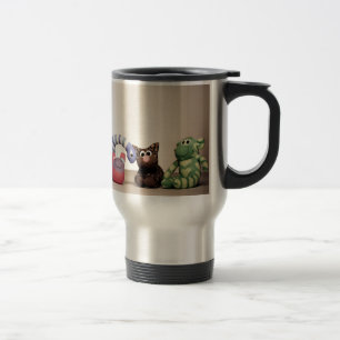 Sock monkey och vänner isolerade travel mug resemugg