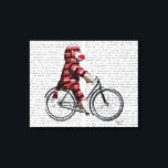 Sock monkey på cykel canvastryck<br><div class="desc">Children's</div>