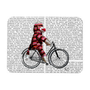 Sock monkey på cykel magnet