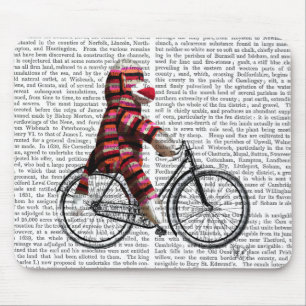 Sock monkey på cykel musmatta