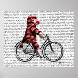 Sock monkey på cykel poster