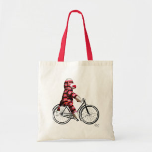 Sock monkey på cykel tygkasse