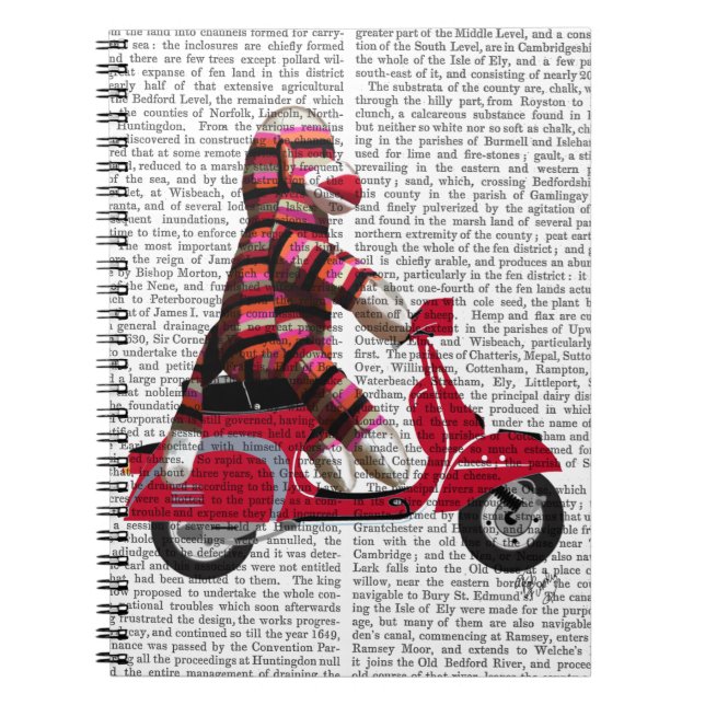Sock monkey på Moped Anteckningsbok Med Spiral (Framsidan)
