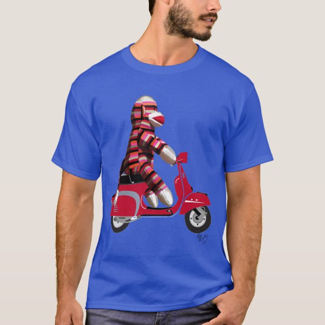 Sock monkey på Moped Tee Shirt (Framsida)