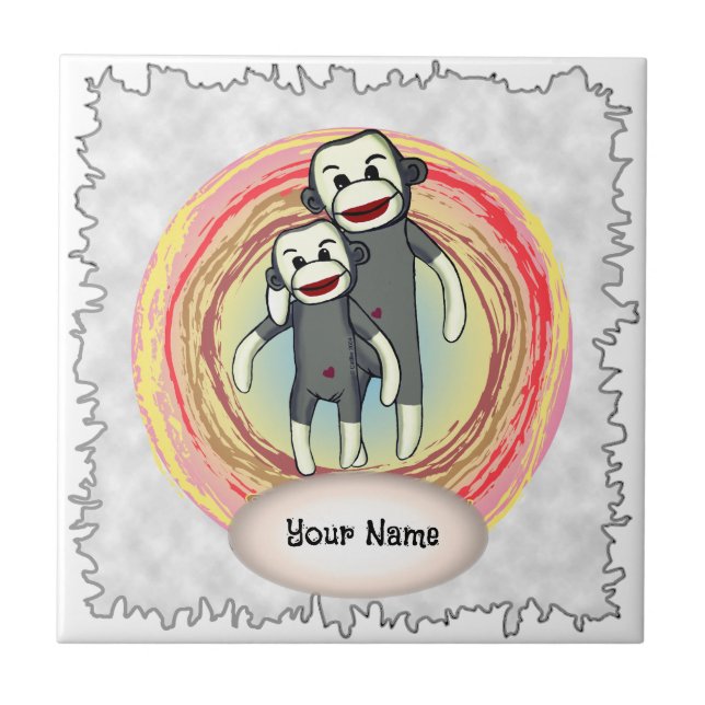 Sock monkey Pappa Kakelplatta (Framsidan)