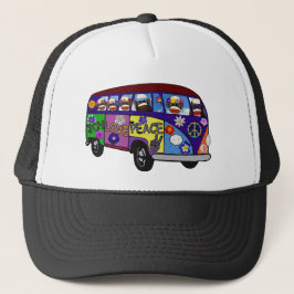 Sock Monkey Peace Bus  Keps