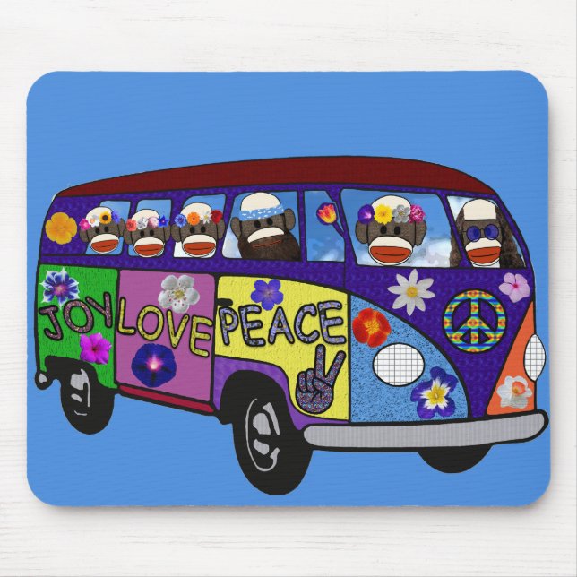 Sock Monkey Peace Bus  Musmatta (Framsidan)