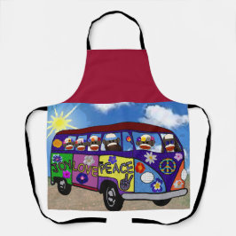 Sock Monkey Peace Bus Postcard