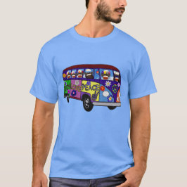 Sock Monkey Peace Bus  T Shirt