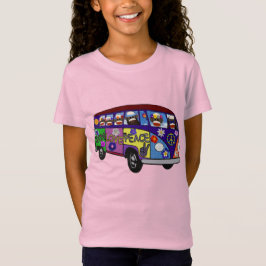 Sock Monkey Peace Bus  T Shirt