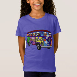 Sock Monkey Peace Bus  T Shirt