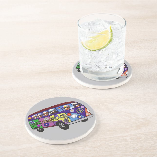 Sock Monkey Peace Bus  Underlägg (Sidan)