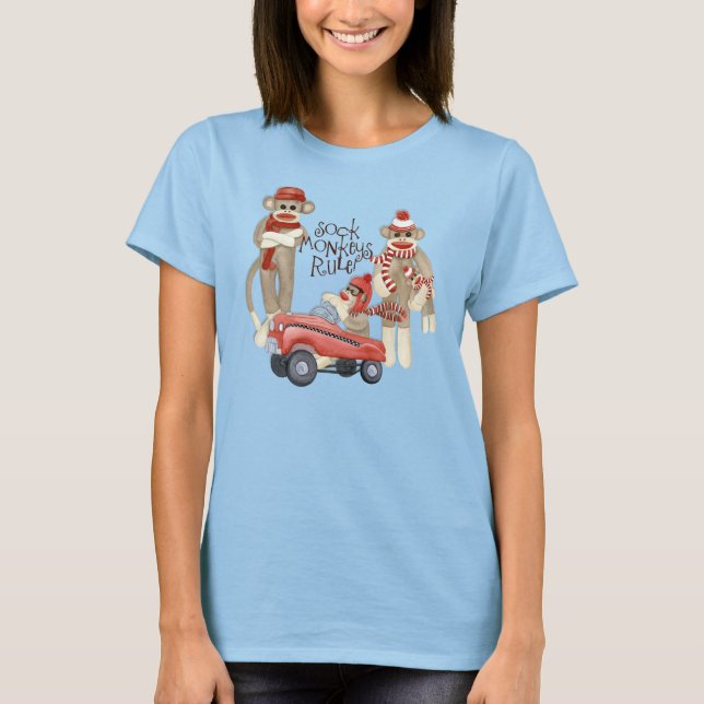 Sock monkey Pedalbil, Sock monkey Rule T Shirt (Framsida)