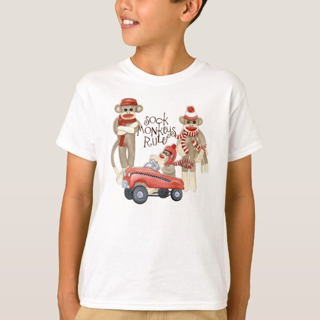 Sock monkey Pedalbil, Sock monkey Rule T Shirt (Framsida)