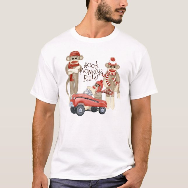 Sock monkey Pedalbil, Sock monkey Rule T Shirt (Framsida)