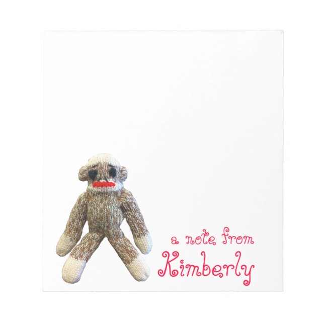 Sock monkey Personlig Anteckningsblock (Framsida)