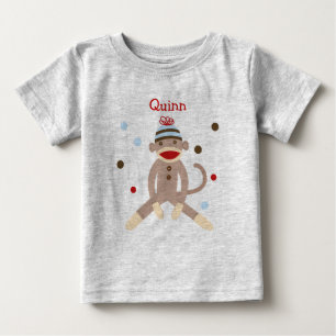 Sock monkey Personlig Birthday Tshirt T-shirt
