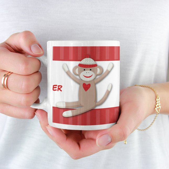 Sock monkey Personlig Kaffe Mugg (Skapare uppladdad)