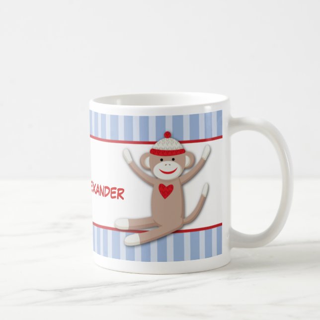 Sock monkey Personlig Kaffe Mugg (Höger)