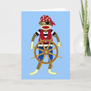 Sock monkey Pirat Kort