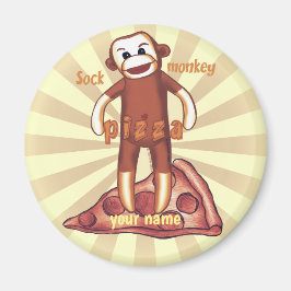 Sock monkey Pizza Magnet