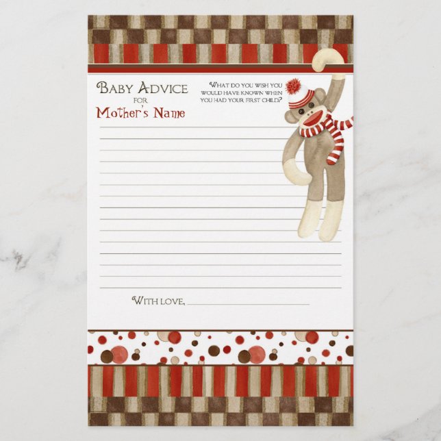 Sock monkey, pojkvän, babykläder, råd (Framsida)