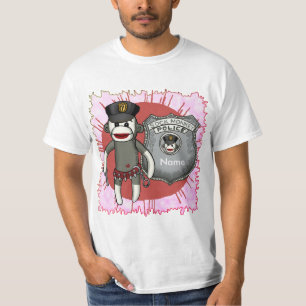 Sock monkey Polis t-shirt
