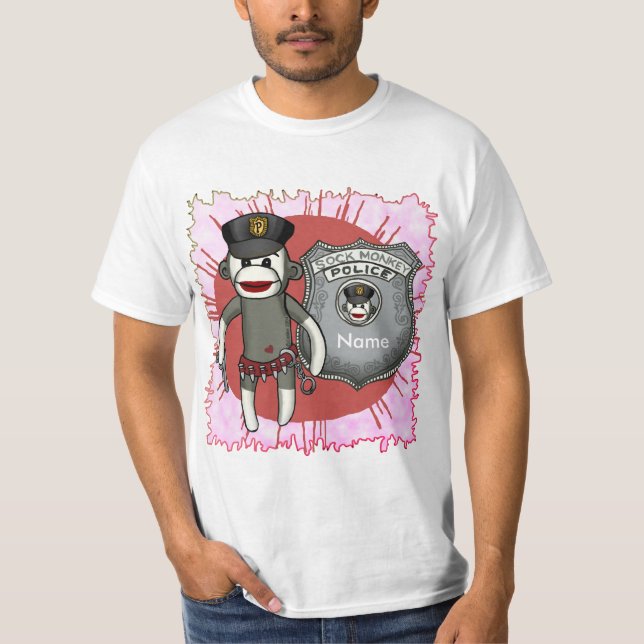 Sock monkey Polis t-shirt (Framsida)