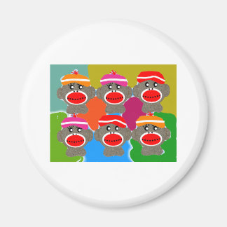 Sock monkey Pop Art - Konstgåvor Magnet