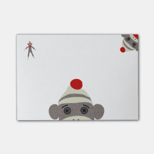 Sock monkey post-it block