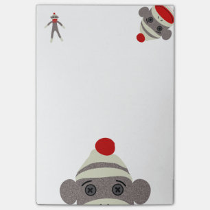Sock monkey post-it block