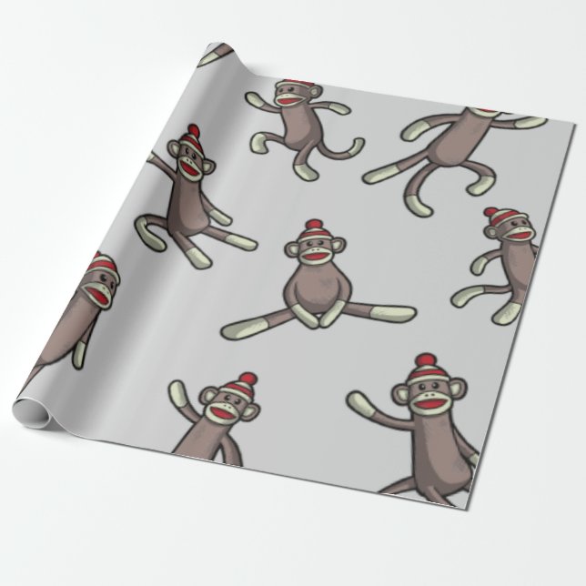 Sock monkey presentpapper (Utrullad)