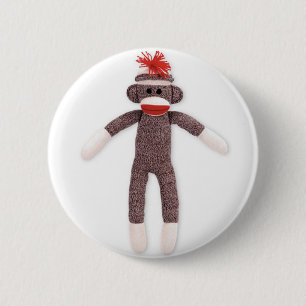 sock monkey. retro knapp