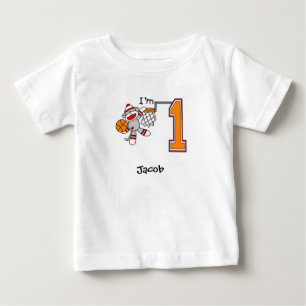 Sock monkey Ringar 1:a födelsedag Baby T-Shirt