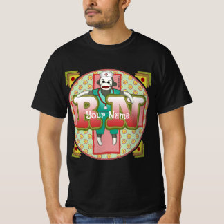 Sock monkey RN Nurse T Shirt