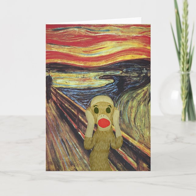Sock monkey Skrädkort Kort (Framsida)