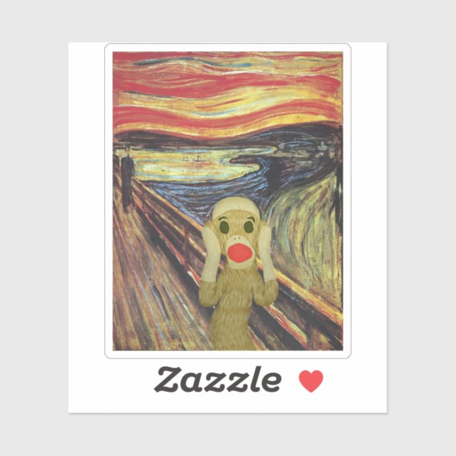 Sock monkey Skräm Klistermärken (Ark)