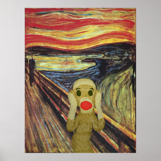 Sock monkey Skräm poster