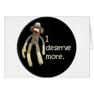 Sock monkey sluddrar hälsningskort