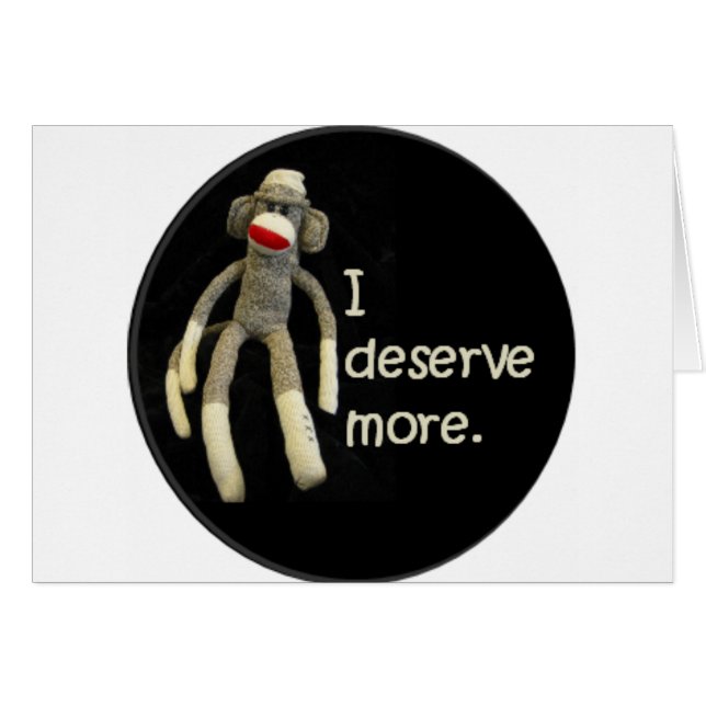 Sock monkey sluddrar hälsningskort (Framsidan Horizontal)