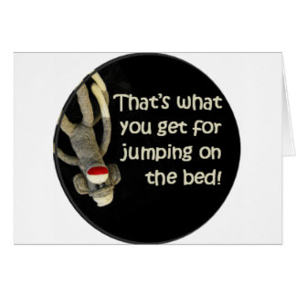 Sock monkey sluddrar hälsningskort