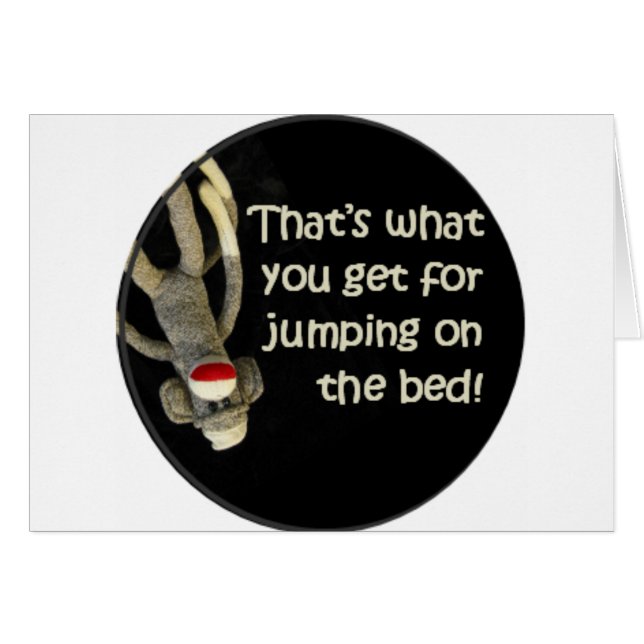 Sock monkey sluddrar hälsningskort (Framsidan Horizontal)