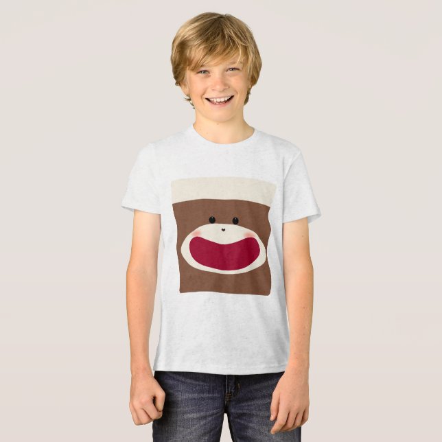 Sock monkey Smile (pojke) T Shirt (Framsida Full)