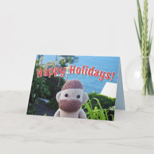 Sock monkey - Socker-julkort Inbjudan