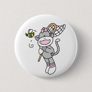 Sock monkey som fångar kryp knapp