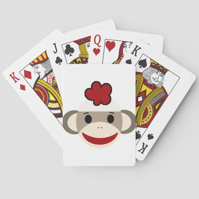 sock monkey spel kort (Baksidan)
